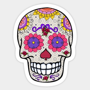 Day of the Dead Style Sugar Skull Sticker